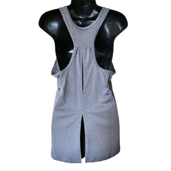 Apana Women’s Large Tie Back Tank Top Gray Striped Racerback Activewear Yoga - Picture 3 of 11